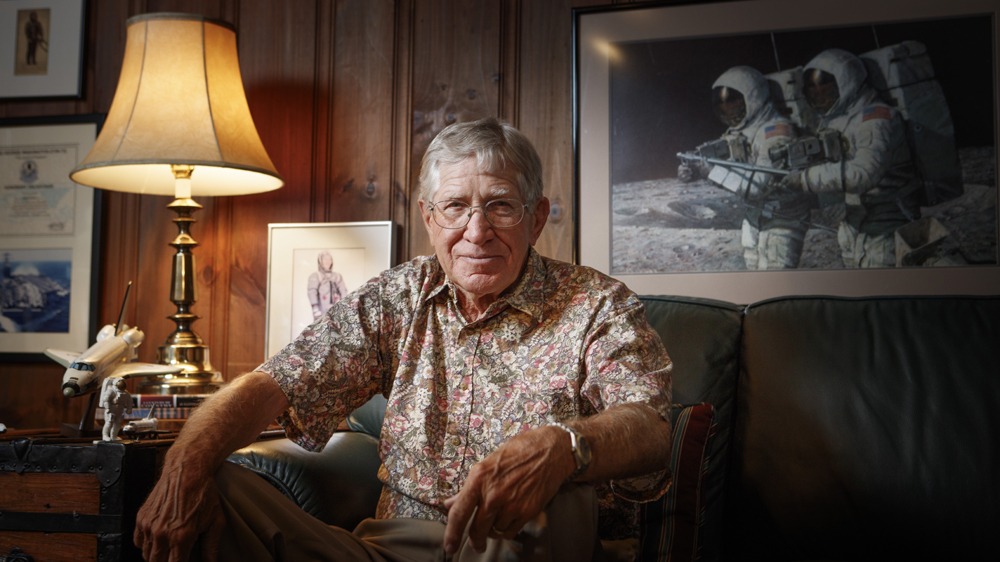 Homer Reihm, retired CEO of ILC Dover, oversaw the design and manufacturing of the Apollo space suit [Mark Kensett / Al Jazeera]