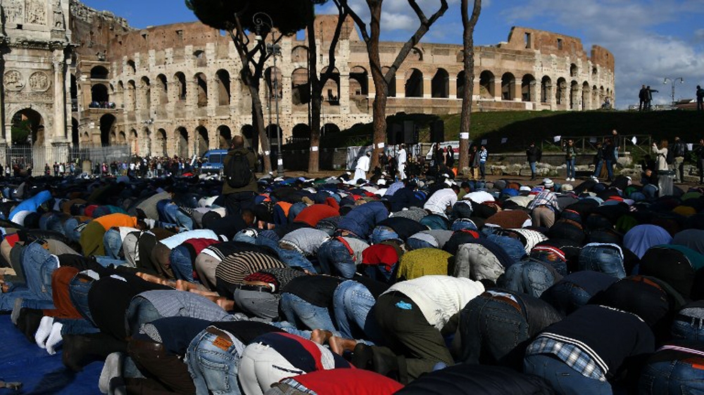 The organisers complained that Muslim places of worship in Rome have been branded illegal by authorities for various building violations [AFP]