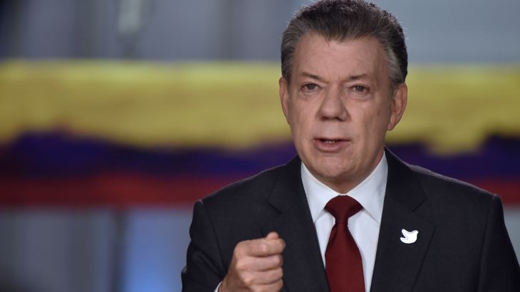 Colombia''s President Santos speaks during a presidential address in Bogota, Colombia