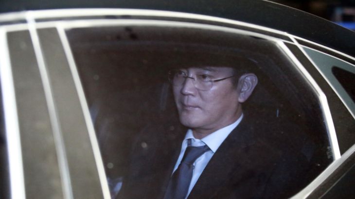 Samsung Group vice chairman Lee Jae-yong arrives at the Seoul Central District Court
