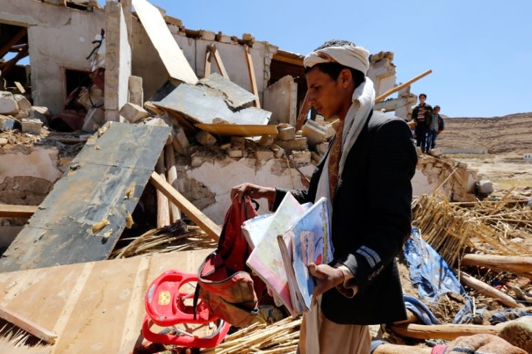 Saudi-led coalition hits a funeral reception in Yemen