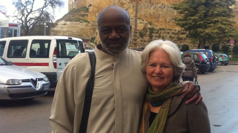 Shujaa and Phyllis during a recent speaking tour in Italy