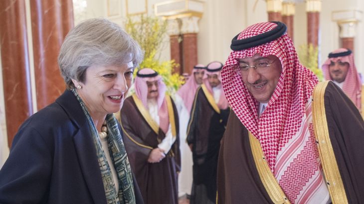 British Prime Minister Theresa May and Crown Prince Muhammad bin Nayef bin Abdulaziz Al Saud