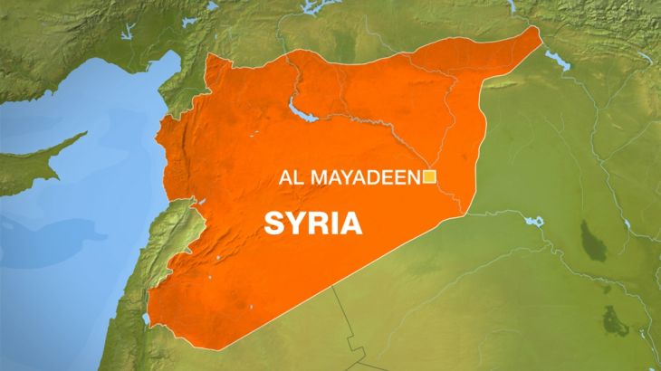 Syria map showing Al Mayadeen