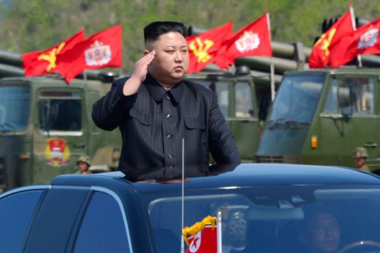 FILE PHOTO: North Korea''s leader Kim Jong Un watches a military drill marking the 85th anniversary of the establishment of the Korean People''s Army