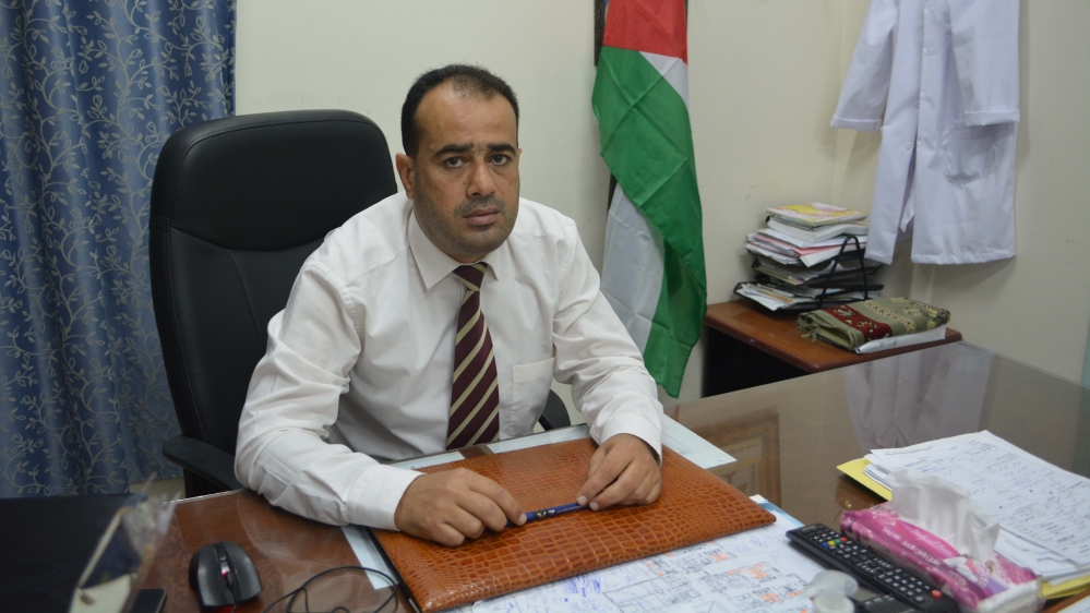 Dr Mohamed Abu Selmia is the director of Al Rantisi Paediatric Hospital in Gaza City [Mersiha Gadzo/Al Jazeera]