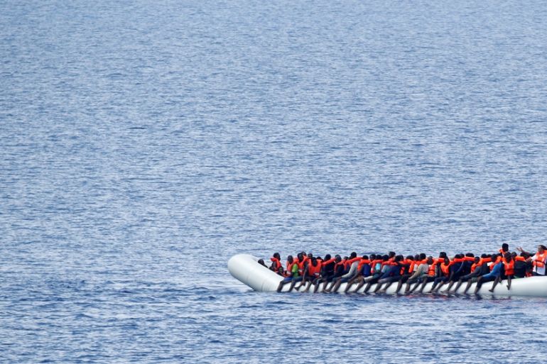Refugees Mediterranean sea off Libya coast