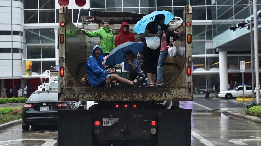 Houston's George R Brown Convention Center was quickly opened as a shelter [Nick Oxford/Reuters]