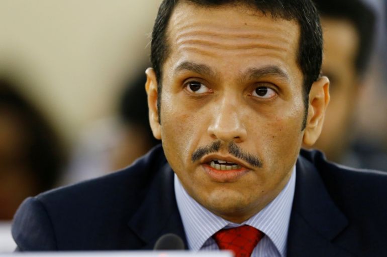 Qatar''s foreign minister Sheikh Mohammed bin Abdulrahman al-Thani attends the 36th Session of the Human Rights Council in Geneva