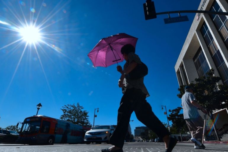 The hottest late October day in Los Angeles, US