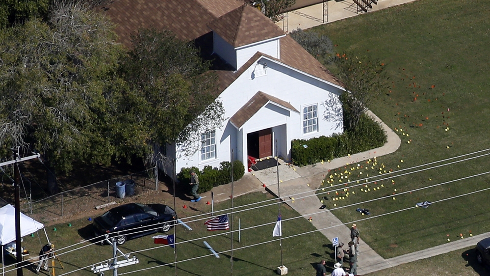 The shooting took place at the First Baptist Church in Texas [Jonathan Bachman/Reuters]