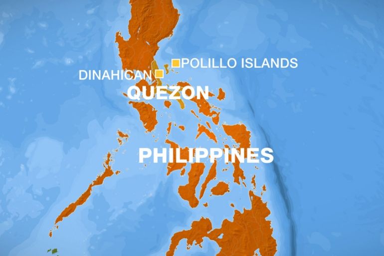 Map Philippines Dinahican and Polillo Island