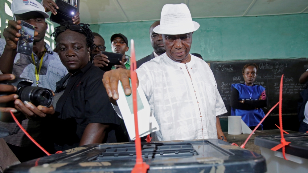 Boakai is the presidential candidate of the ruling Unity Party [File: Thierry Gouegnon/Reuters]