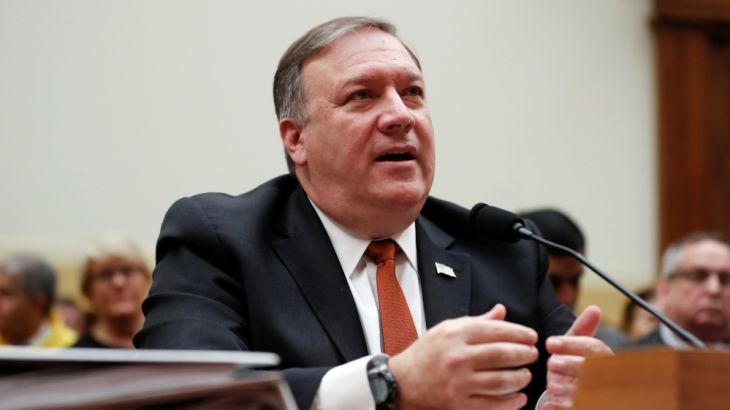 U.S. Secretary of State Mike Pompeo testifies at a hearing of the U.S. House Foreign Affairs Committee on Capitol Hill in Washington