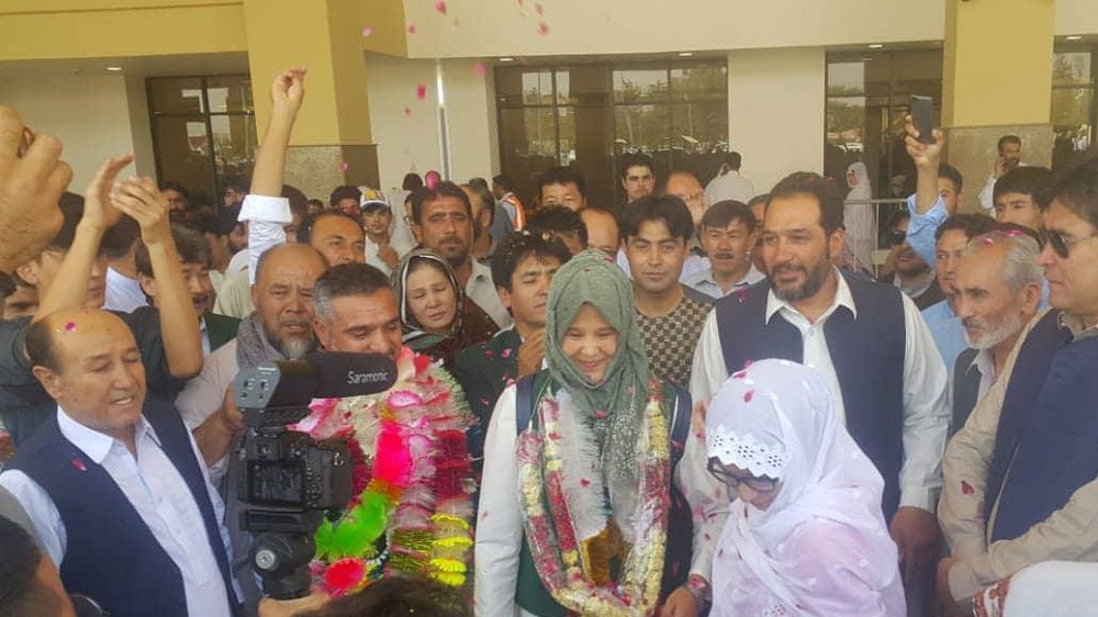 Hameedullah was given a hero's welcome on her return home from the Asian Games [Nargis Hameedullah] 