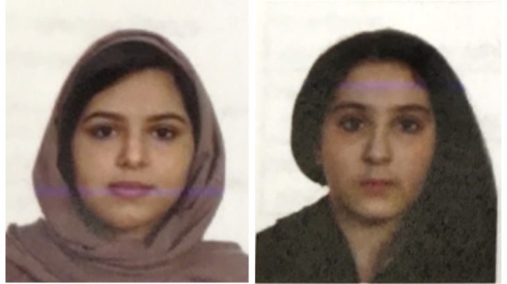 Dead Saudi sisters Rotana, left, and Tala Farea, right