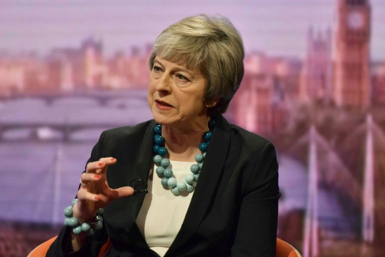 Britain''s Prime Minister Theresa May appears on BBC TV''s The Andrew Marr Show in London, Britain, January 6, 2019