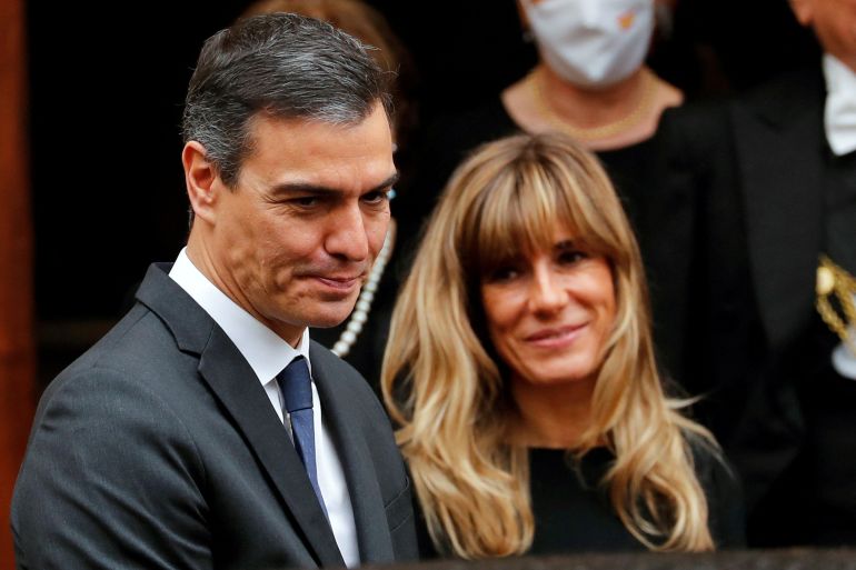 Spanish Prime Minister Pedro Sanchez and his wife Maria Begona Gomez