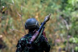 The Karen National Liberation Army (KNLA) seized an army base on the outskirts of Myawaddy, [File: Athit Perawongmetha/Reuters]