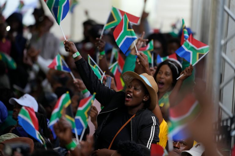 People attend Freedom Day celebrations in Pretoria, South Africa