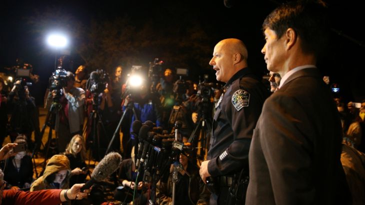Austin assistant police chief Reyes addresses the media regarding an incident in Austin