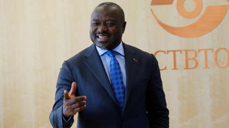 Secretary General of the CTBTO Zerbo gestures during an interview in Vienna