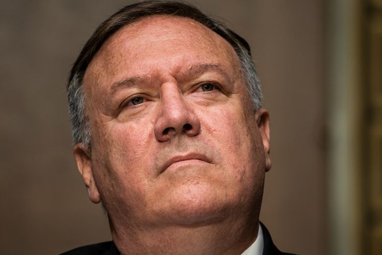 (FILES) In this file photo US Secretary of State Michael Pompeo testifies before a Senate Foreign Relations committee hearing on the State Departmenti´s 2021 budget in the Dirksen Senate Office Buildi