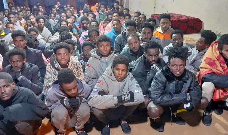 156 migrants were rescued by Libyan authorities from human traffickers in the southeastern city of Kufra