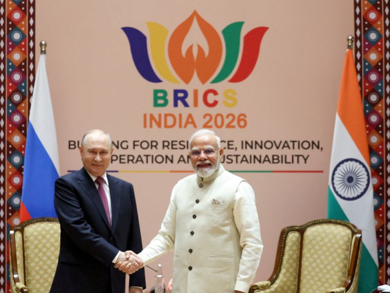 Russian President Vladimir Putin meets India’s Prime Minister Narendra Modi for their bilateral meeting before BRICS Summit in New Delhi, India, on September 11, 2026